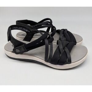 Clarks Cloudstepper Sandals Womens Sz 7.5M Brizo Waves Strappy Hook & Loop Shoes